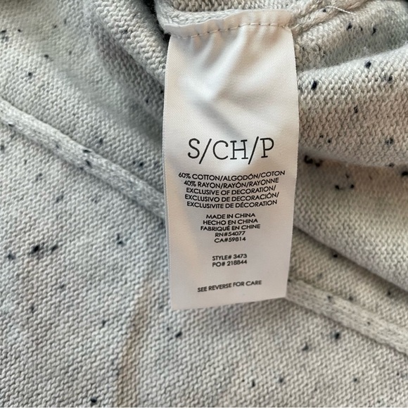 CAbi Short Sleeve Pull-Over Speckled Hoodie Sweater Style 3473 Size Small - Picture 8 of 11